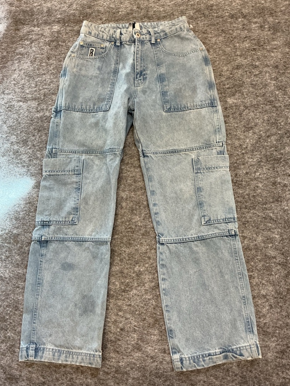 Ragged Jeans Light Wash Carpenter Cargo Jeans Size 30